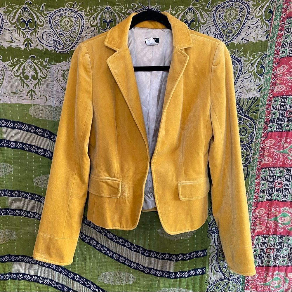 J. Crew Marigold Velvet Velour Soft Girl Academia Boho Riding Blazer Size 6